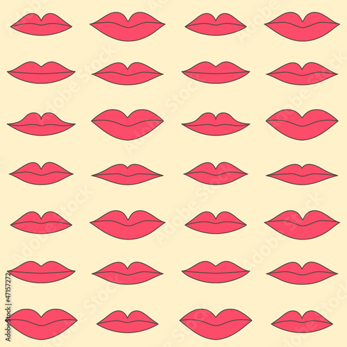 Stylish pattern with lips. Vector illustration