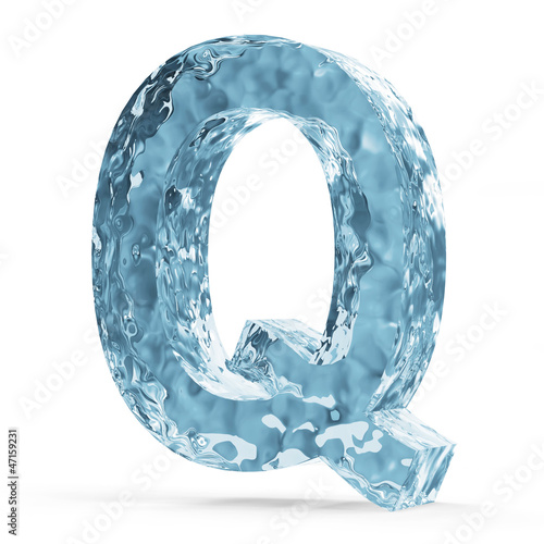 Water Alphabet isolated on white background (Letter Q)