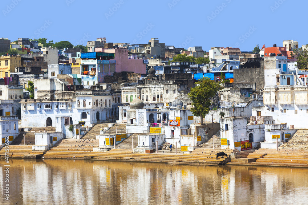 View of the City of Pushkar, Rajasthan, India.