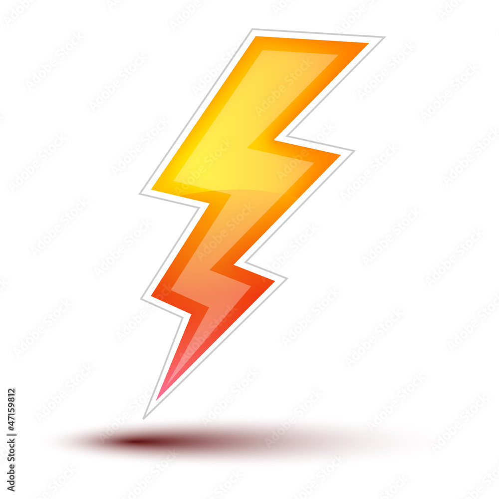 Lightning Icon Concept on white background Lightning Icon Concept on white background
