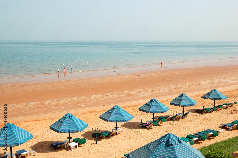 The beach of luxury hotel, Ras Al Khaimah, UAE
