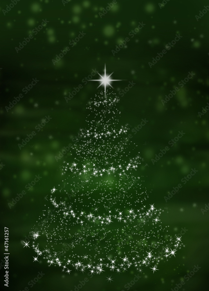 christmas tree on green background