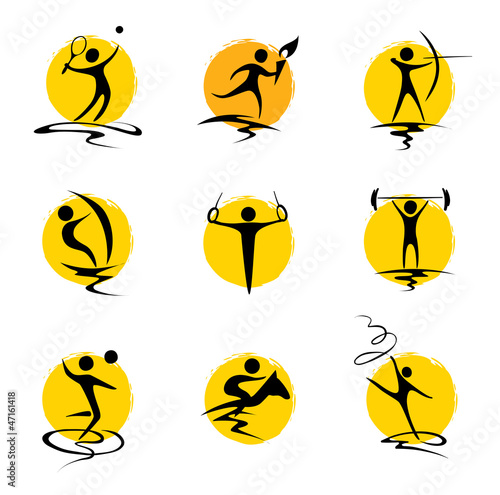Set abstract illustration - summer sports