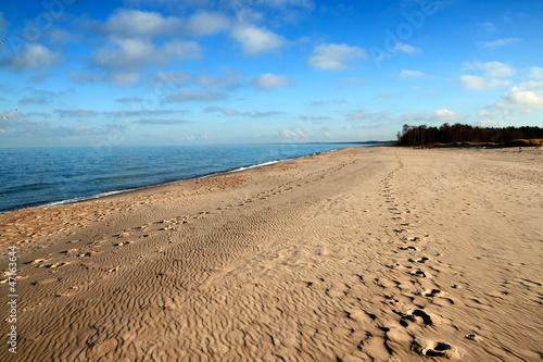Sandy beach at the southern coast of the Baltic Sea  Poland.