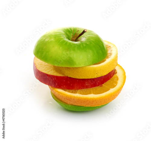 Mixed Fruit isolated on white background
