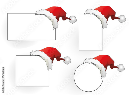 Weihnachtsetiketten Set mit Weihnachtsmützen
