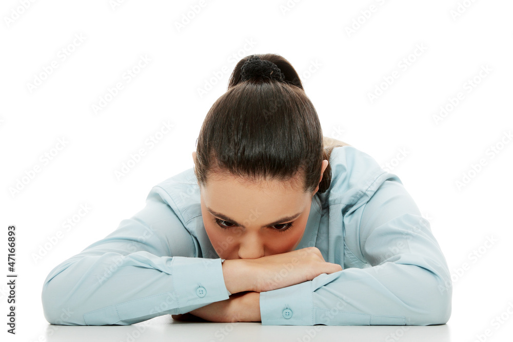 Young sad woman, have big problem or depression Young sad woman, have big problem or depression