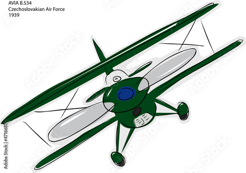 Avia B.534 Biplane Sketch