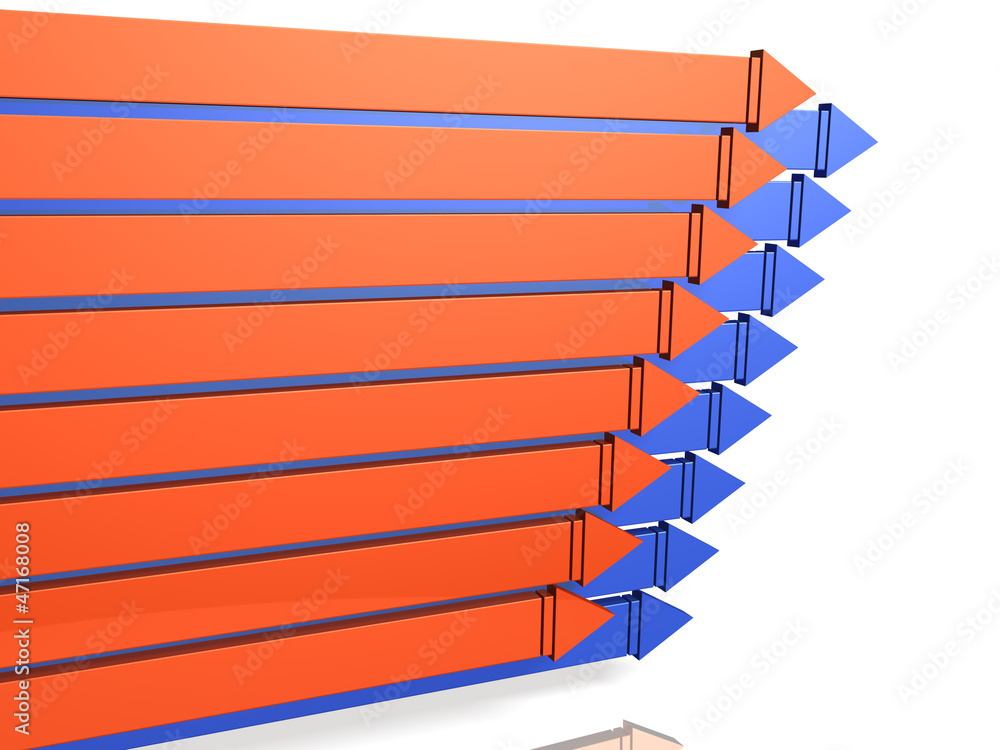 Obraz premium Eight arrows arranged orderly