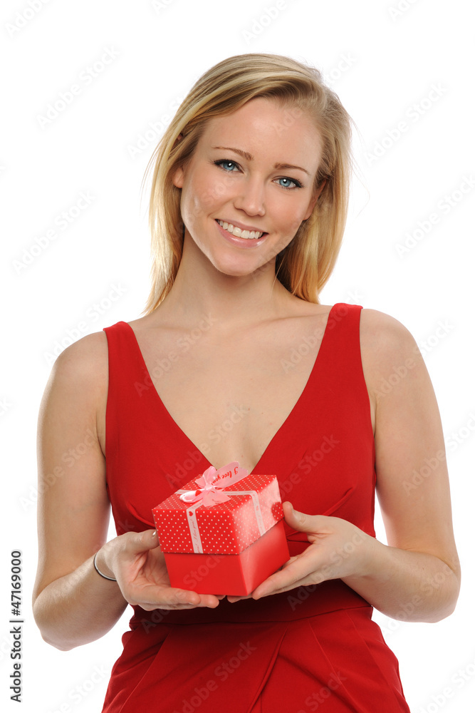 Young Woman holding a valentine's gift Young Woman holding a valentine's gift