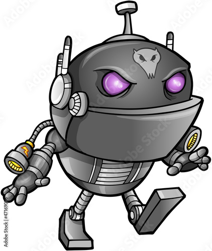 Cyborg Alien Ninja Warrior Robot Vector
