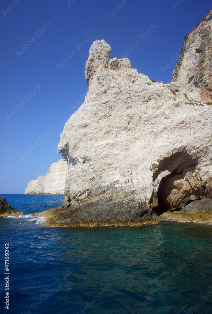 Skaliste, klifowe wybrzeże, grecka wyspa Zakynthos