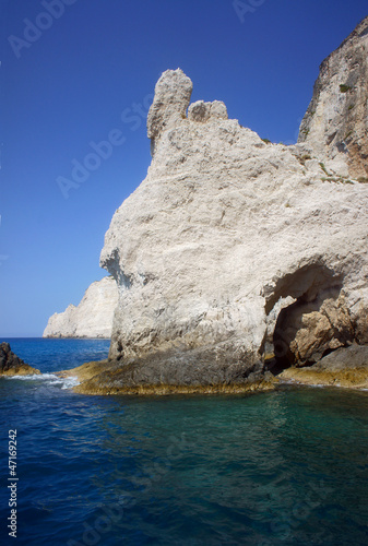 Skaliste, klifowe wybrzeże, grecka wyspa Zakynthos