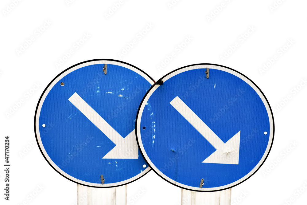 Two blue road signs Two blue road signs