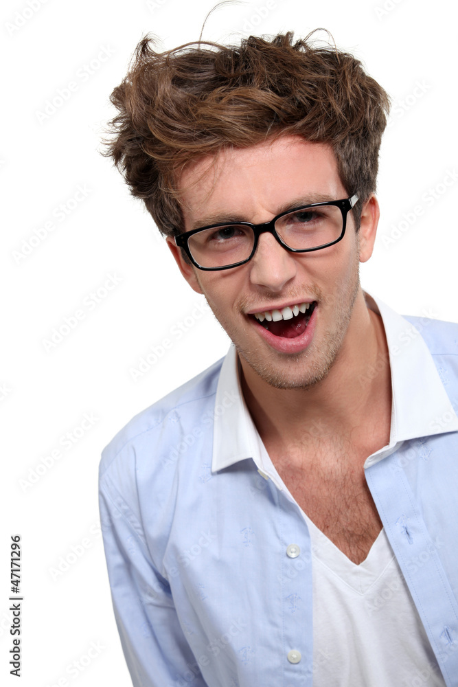 Geeky looking man with glasses