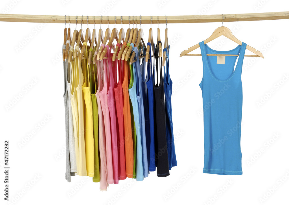 rainbow many peignoir hanging on wooden hangers rainbow many peignoir hanging on wooden hangers