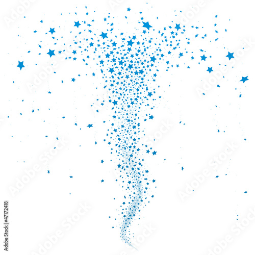 Fontäne, Schweif, Sterne, Sternchen, abstrakt, Blau, Form