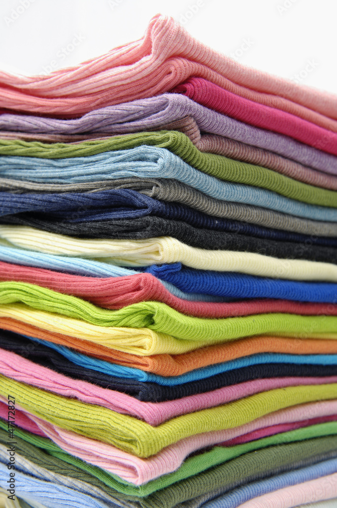 pile of colorful peignoir ,isolated