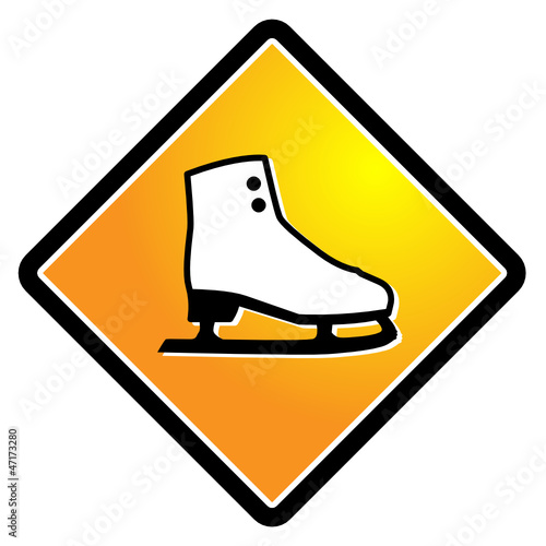Ice skate shoe sign, vector illustration