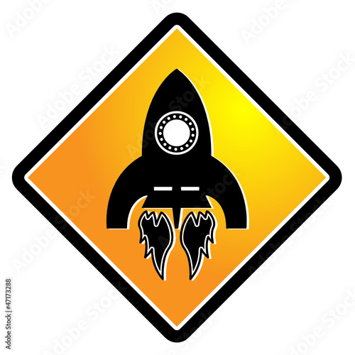 Rocket sign, vector illustration