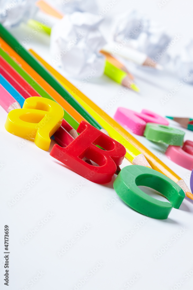 Naklejka premium Plastic alphabet letters