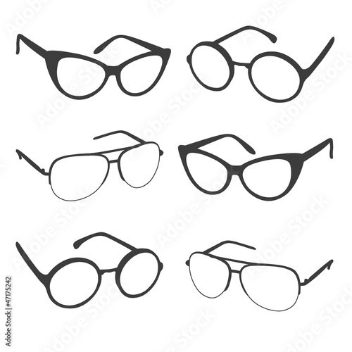 Set of sunglasses shapes. Different glasses