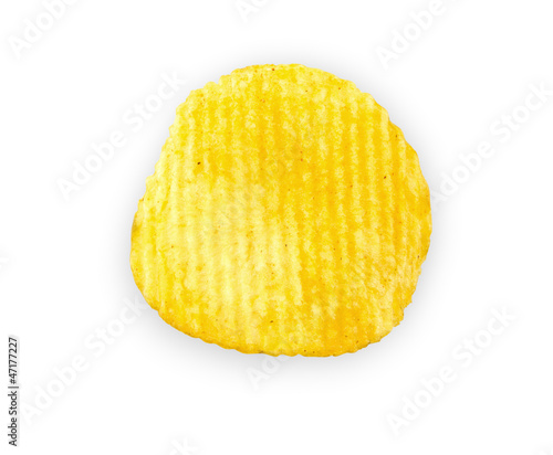 potato chip on white background