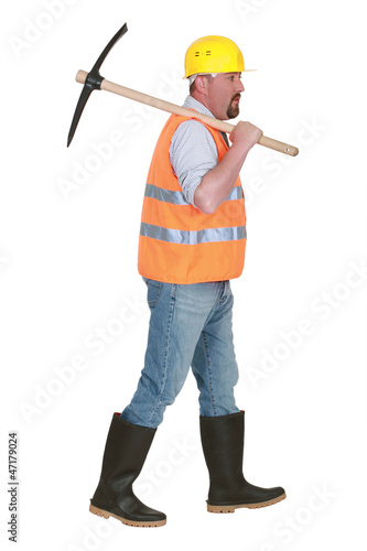 Worker with a pickaxe