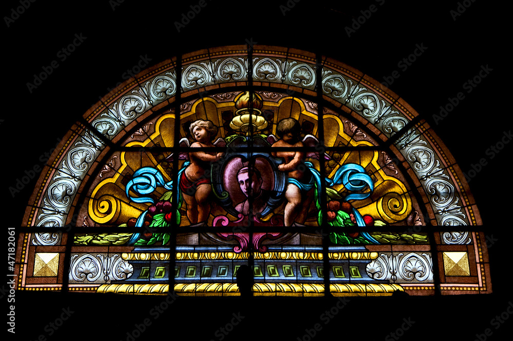 colored window in the church