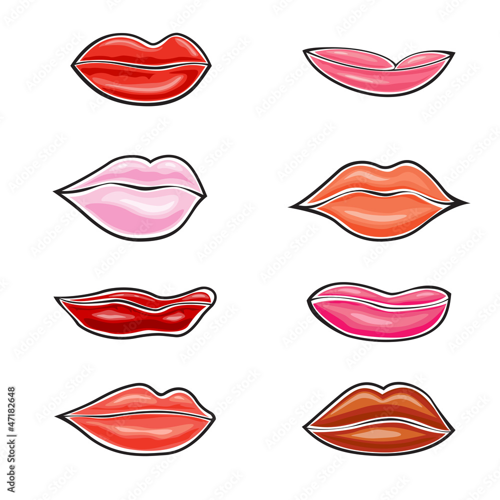 Lips icon set Lips icon set