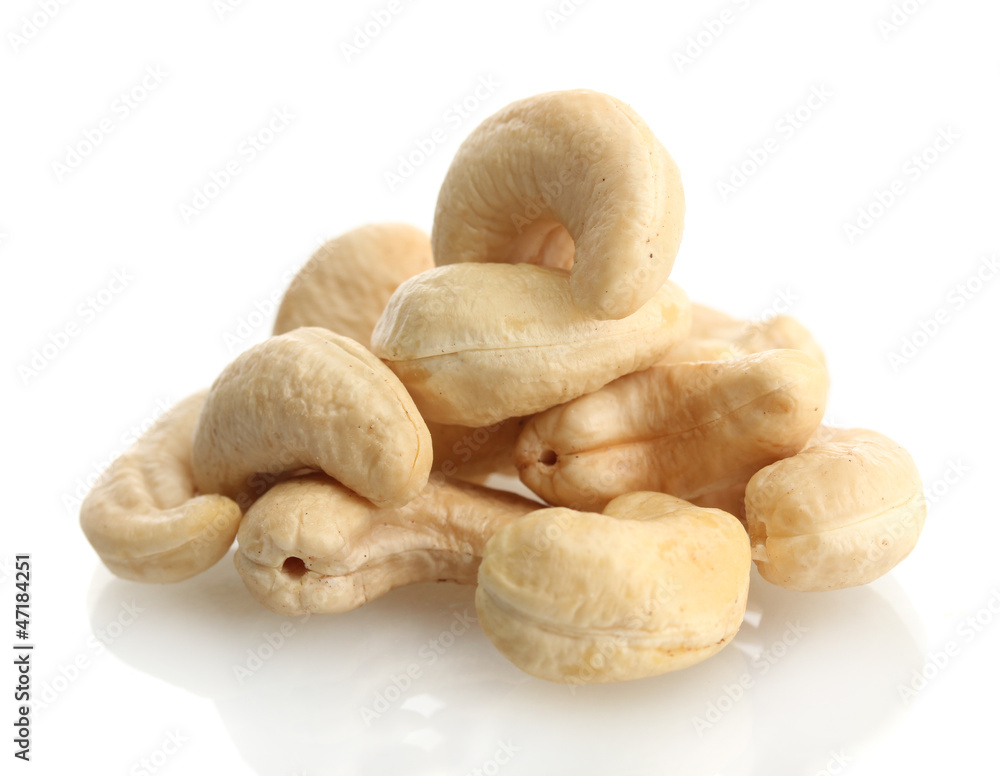 tasty cashew nuts, isolated on white tasty cashew nuts, isolated on white