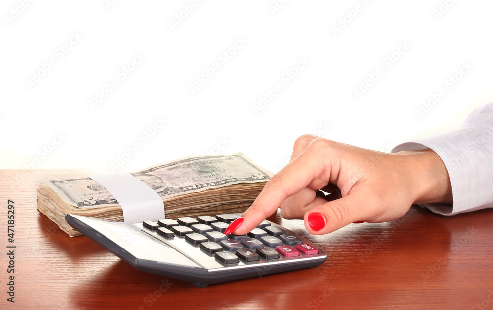 Business concept with money and calculator Business concept with money and calculator
