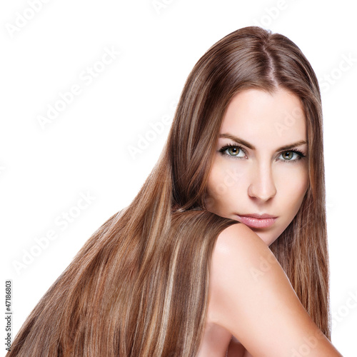 woman with straight long hair