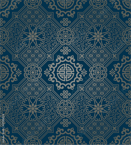 Oriental style wallpaper, seamless pattern
