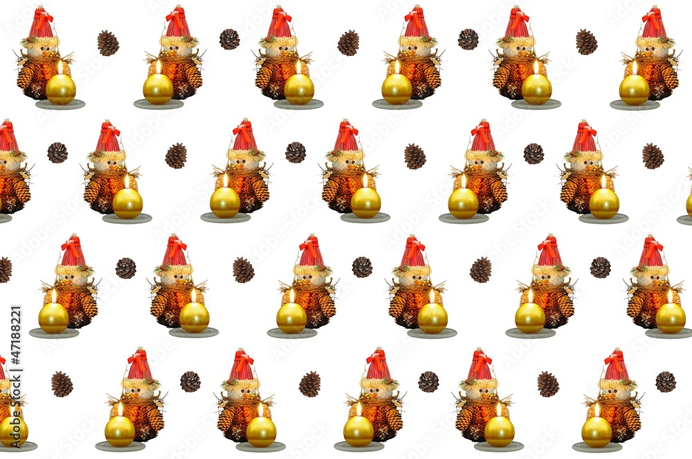 Snowman and pinecone wallpaper © Arena Photo UK Snowman and pinecone wallpaper © Arena Photo UK