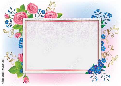 Greeting card with flowers © pinkcoala