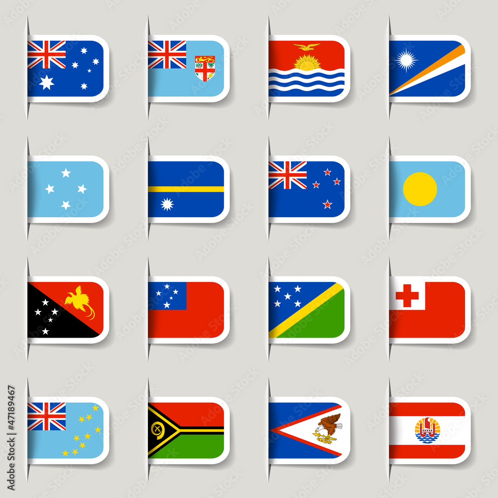 Label - Oceanian Flags