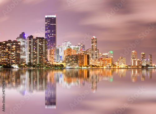 Miami Florida buildings sunset panorama © FotoMak