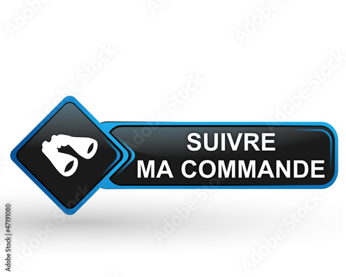 suivre ma commande sur bouton web carré design bleu