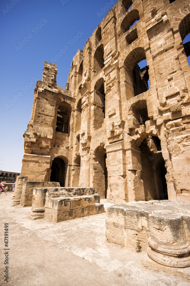 Ruins of the largest colosseum in North Africa. El Jem,Tunisia. Ruins of the largest colosseum in North Africa. El Jem,Tunisia.