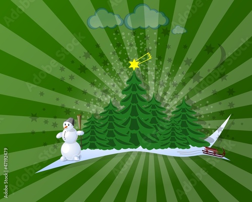 Green Christmas card