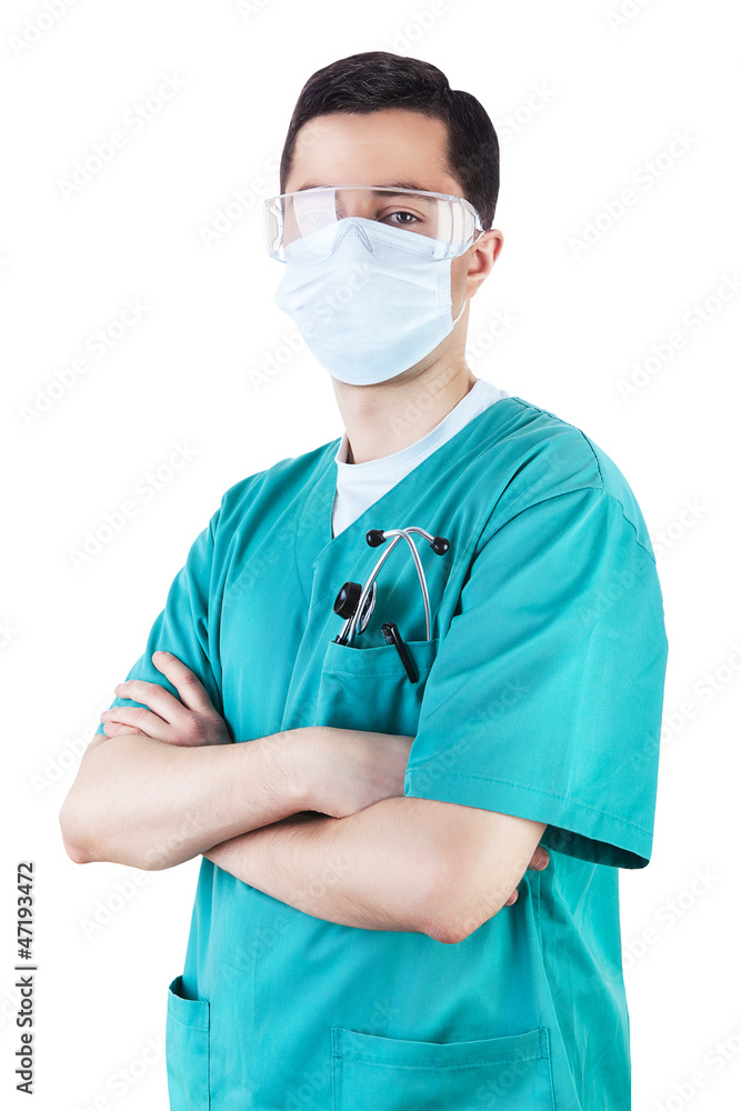 doctor with mask and glasses on face doctor with mask and glasses on face