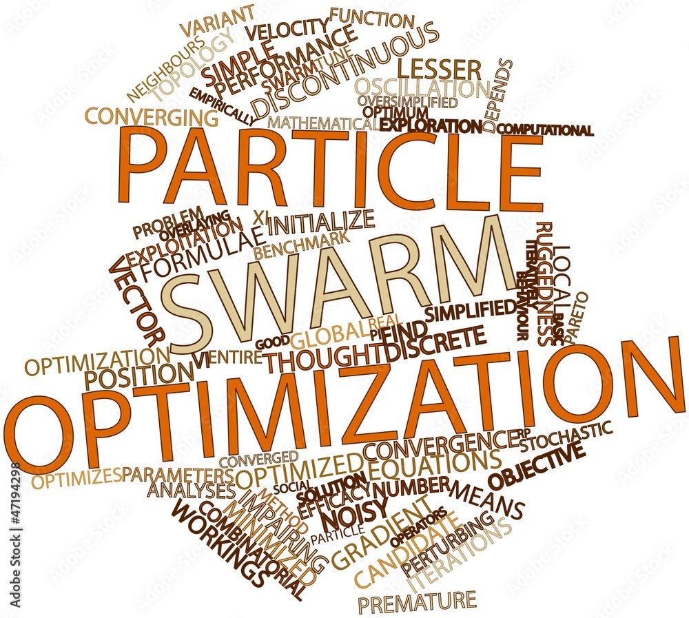Word cloud for Particle swarm optimization - obrazy, fototapety, plakaty 