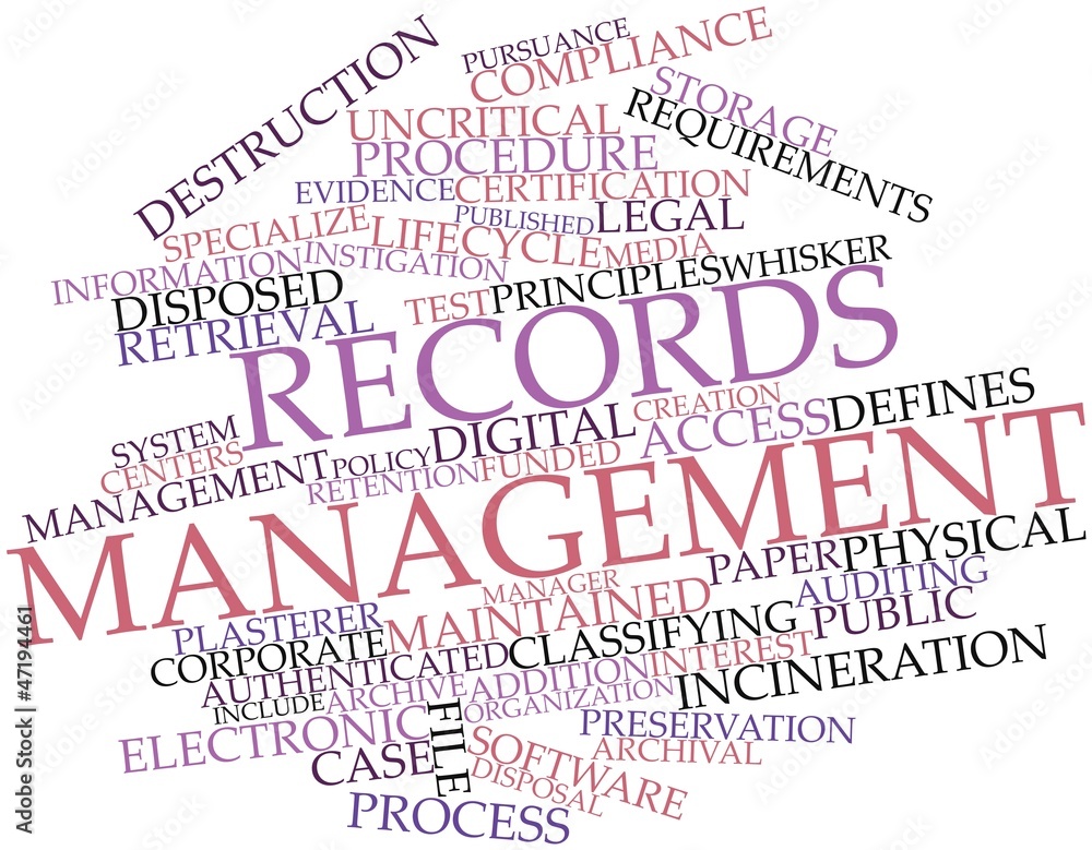 Word cloud for Records management