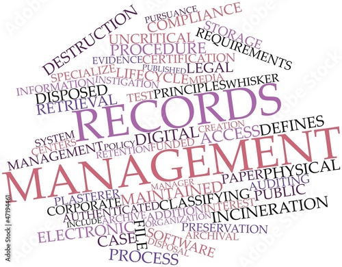 Word cloud for Records management