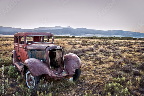 Voiture vintage abandonnée - Montana, USA photo