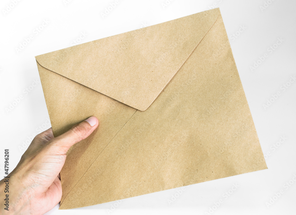 holding an envelope holding an envelope