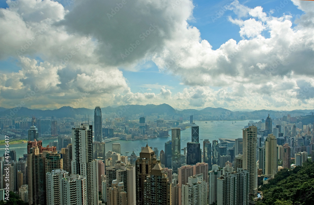 China, Hong Kong cityscape from the Peak