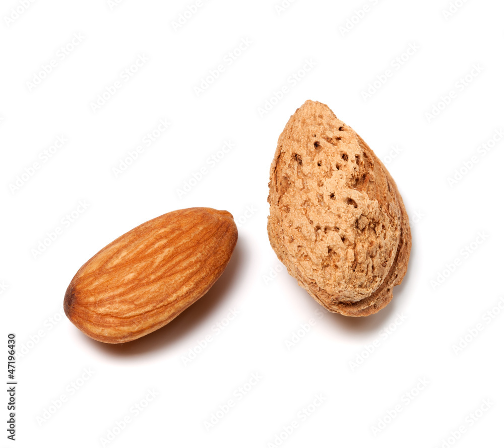 Raw and roasted almonds Raw and roasted almonds