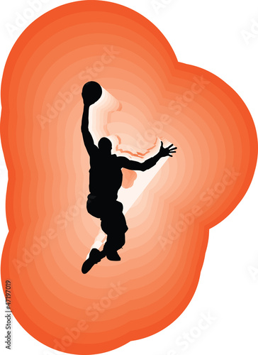 Basketball player in action. Vector illustration